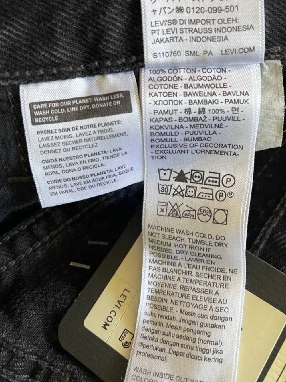 NWT Premium Levi's High Rise Baggy Shorts Black Wash Size 25 - Picture 10 of 11